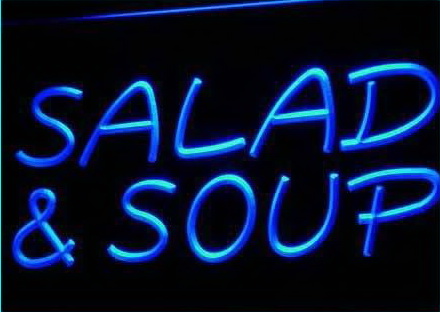 Salad and Soup Cafe Restaurant Neon Light Sign